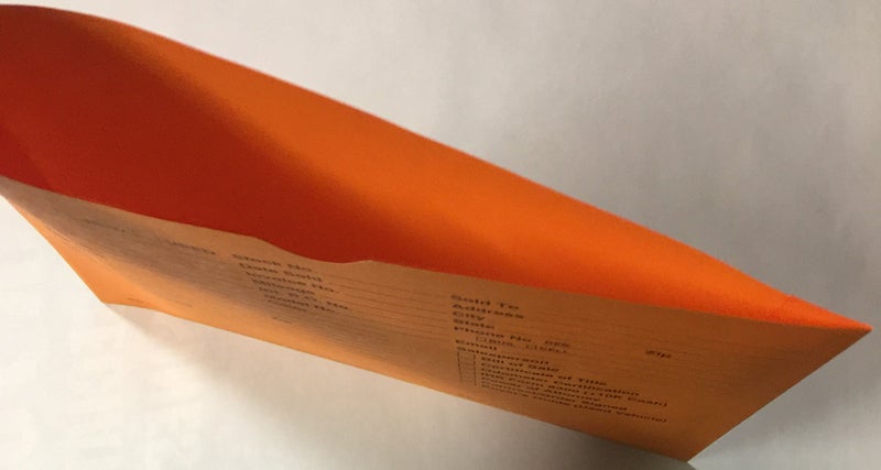 A Plus Auto Dealer Vehicle Paper File Jackets Orange DSA-546, Quantity 100 (U6) - Image 3